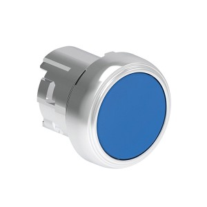 LOVATO Electric - Push-Push button actuator Ø22mm Platinum series metal, flush. Push ON-Push OFF, blue, LPSQ106
